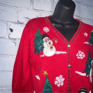 Festive Red Snowman Sweater
